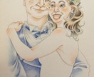 結婚式向きの似顔絵を手描きます 色鉛筆ならではのリアル風な似顔絵です イメージ3