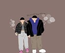 海外風タッチ♡で可愛いイラスト描きます SNS用アイコンや一枚ものイラストならお任せください！ イメージ3