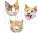 カラフルな「動物の顔」イラスト制作致します 【無料背景付き】プレゼント・アイコン・年賀状・グッズ用などに イメージ9