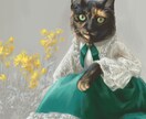 オシャレにおめかし動物のイラスト描きます ペットやお好きな動物を擬人化　素敵な衣装を着せて絵画にします イメージ1