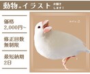 動物のイラストお描きします 小動物から爬虫類まで！どんな動物もリアルでやわらかい雰囲気に イメージ1