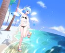 夏らしい水着、浴衣などのイラスト描きます 夏に合わせたイラストで彩りませんか？ イメージ4