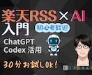 楽天RSS×Excel×AI入門！60分で学べます 構築済みツールでChatGPT・Codex活用を解説します イメージ1