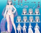 TRPG、IRIAM等配信用立ち絵作成します 髪型や衣装の差分追加も可能な立ち絵を作成します！ イメージ4