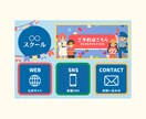 幼児子供向け教室のカラフルなリッチメニュー作ります ポップでカラフルな目を引くデザイン！満足いくまで修正可能！ イメージ5