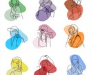 バイカラーでおしゃれなシンプルアイコン作成します ツートンカラーで一味違うおしゃれな線画アイコンを作成 イメージ1