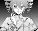モノクロの一枚絵を制作いたします モノクロでシンプルながらもかっこいいイラストを制作致します！ イメージ2