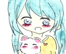 水彩でほっこり‼︎ペットとアナタを描きます リアルすぎない水彩似顔絵♫ポストカードは郵送◯ イメージ2