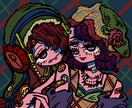 個性のあるキャラクターイラスト描きます アイコン、ジャケット写真等に使える色合いの絵を描きます！ イメージ4