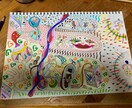 スクラッチアート、自分で想像したイラストを描きます 模写、スクラッチアート、自分で想像したイラストを描きます。 イメージ5