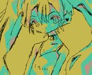 退廃的ポップな世界観のニ色塗り。一枚絵を制作します きっと伝わる温度がある。唯一無二の表現で世界観を構築します。 イメージ1