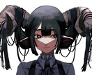 厚塗りでダーク可愛いイラストを描きます お面とフリルの多いお洋服大得意！たくさんお着替え出来ます！ イメージ4