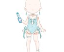 商用利用可！ライバーさん向けのミニキャラ描きます これからの時期ぴったりなラムネ風水着量産ミニキャラ イメージ1