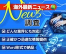 業界の海外最新ニュース調査し分かりやすくまとめます どんな業界にも対応❗️海外ニュース含めリサーチしてご報告✉️ イメージ1