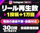 インスタリール再生数【30日間】まとめて増やします 連絡不要で毎回対応｜30日保証付き｜リール月額プラン｜高品質 イメージ1