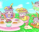 かわいい・やさしいミニキャラの一枚絵お描きします ちいさくてほのぼのとした癒しのワンシーンはいかがですか？ イメージ4