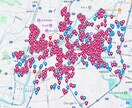 熊本市賃貸分譲マンションデータ(地図)販売します 地図で可視化。賃貸/分譲切替、分譲は戸数+築年入力済 イメージ2