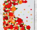 アクリル絵の具でお花を作ります 立体感のあるテクスチャーアート イメージ3