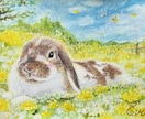ペットの似顔絵、背景込みで絵本風に手描きします 飾り易いA5サイズ一点物です。プレゼントや虹組さんの思い出に イメージ2