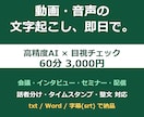 動画・音声をAIと目視で高精度文字起こしします 60分3,000円・最短即日。AI＋人の目でダブルチェック イメージ1