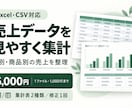 売上データをExcelで見やすく集計します 月別・商品別の売上を整理！毎月の集計作業をお手伝い イメージ1