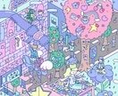 お客様が想う世界観をトキめく鳥瞰図で表現します どこにもないポップで不思議な細かい世界観を描来ます！ イメージ6