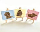 あなたのペットをゆるかわいいミニ原画にします うちの子がキャンバスの絵画に！イーゼル付きですぐに飾れます イメージ6