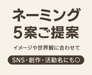 創作や活動に使える名前を5案ご提案します 想いをカタチにする言葉。温もりのあるネーミングをあなたへ。 イメージ1