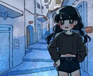 雰囲気のあるミニキャライラスト描きます 美しい街並み×あなたのオリジナルキャラ イメージ2