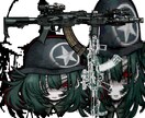 ミリタリー・グランジ系のダークな少女を描きます snsアイコン、動画内使用などいろんな用途の1枚絵 イメージ1