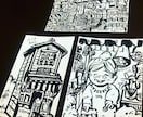 ポストカードに筆ペンで風景画を描きます ご家族やご友人へのプレゼントに是非♪ イメージ2