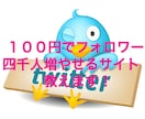 １００円でフォロワー４０００人増やせるサイト教えます！ イメージ1