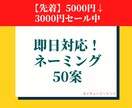 即日！短納期！ネーミングをお得に50案ご提案します プロの指示でChatGPT(AI)が大量作成！アイデアの種！ イメージ1