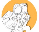 修正5回◎！仲良しカップルの線画イラスト制作します インスタやLINEと相性バツグン！素敵な思い出を形にします イメージ5