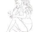 イラストの下描きから線画のペン入れをさせて頂きます ペン入れが苦手な方、お手伝いさせてください♡ イメージ2