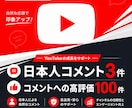 YouTube 日本人コメント高評価上げます ユーチューブ  コメント3  コメントへの高評価100 イメージ1