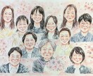 ふんわりタッチの水彩似顔絵をお描きします お祝いや記念日に！世界に一つだけのプレゼント☆A3サイズ イメージ1