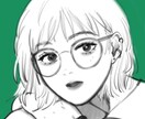 SNSアイコン（モノクロ）作成します モード感のあるモノクロイラスト作成します イメージ1