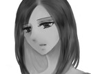 モノクロでキレイな女性のイラストに表現します 明るい色を使わず厚塗りで重ねて柔らかく描きます イメージ3