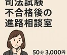 司法試験不合格後の進路相談うけます 司法試験を挑戦続けたが、不合格となり就職を考えている方へ イメージ1