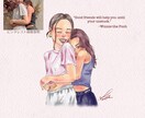 商用◎ 水彩タッチの優しい似顔絵お描きします SNSアイコン／記念日・ウエディングイラスト／名刺 など！ イメージ3