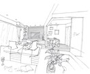 インテリアのラブ絵を描きます 色付けはありませんがインテリアのラフ絵を描かせて頂きます イメージ2