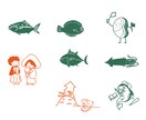 緩い単色イラスト描きます 1色＋白の緩いイラストを描きます！挿絵やアイコンにおすすめ！ イメージ1