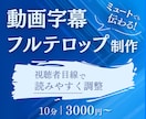 読みやすい動画字幕・フルテロップ提供します 販売実績400件超｜ミュートでも伝わる字幕に イメージ1