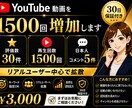 YouTube1500再生＋評価30コメ5増加ます リアル視聴で自然に拡散！30日保証付きで安心サポート イメージ1