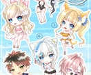 量産企画★ミニキャラ水着イラストお描きします 可愛い＆カッコいい！安価なSDキャラの水着イラストオーダー！ イメージ1