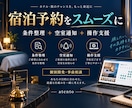 宿泊予約の操作支援ツールを開発します 宿泊条件の整理・空室通知・入力補助をひとつに イメージ1