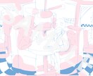 1枚絵描きます シンプルでまとまった色使いで、デフォルメされ過ぎない等身 イメージ2