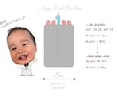 1歳Birthday✻°•選び取りカード作ります お子さまのお顔入りの台紙付き!!1歳最初の想い出に…⸝⋆⸝⋆ イメージ6