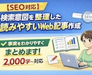 SEO対応◎検索意図を整理したWeb記事作成します 検索キーワードをもとに、事実ベースで分かりやすくまとめます。 イメージ1